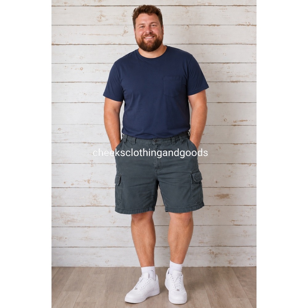 Duluth Trading Co Mens 44 Green Canvas Cargo‎ Shorts Relaxed Fit Workwear Rugged